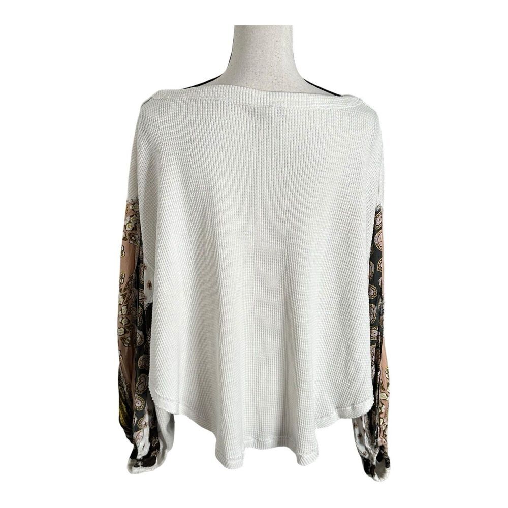We The Free Free People Blouse Womens‎ X-Small Blossom Thermal Contrast Sleeves - Picture 6 of 14